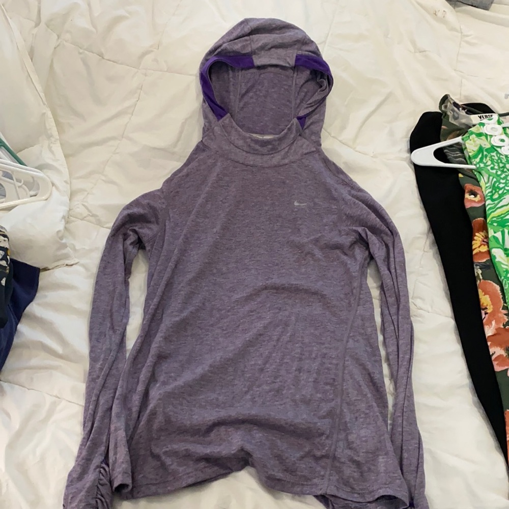 Nike dry fit Running Pullover with hood and hand covers